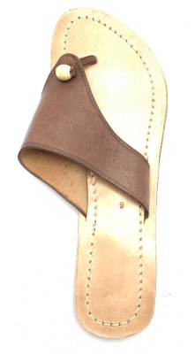 Dámské kožené pantofle s korálkem hnědé MagBag