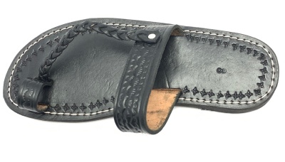 Dámské kožené pantofle propletený pásek černé MagBag