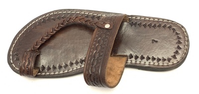 Dámské kožené pantofle propletený pásek hnědé MagBag