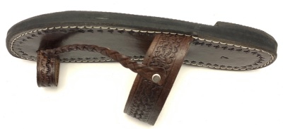 Dámské kožené pantofle propletený pásek hnědé MagBag