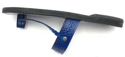 Dámské kožené pantofle propletený pásek modré MagBag