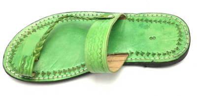 Dámské kožené pantofle propletený pásek zelené MagBag