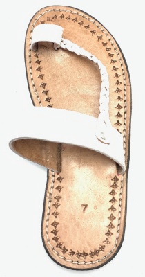 Dámské kožené pantofle propletený pásek bílé MagBag