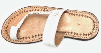 Dámské kožené pantofle propletený pásek bílé MagBag