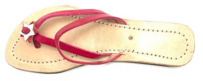 Dámské kožené pantofle s hvězdičkou červené MagBag