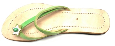 Dámské kožené pantofle s hvězdičkou zelené MagBag