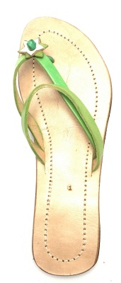 Dámské kožené pantofle s hvězdičkou zelené MagBag