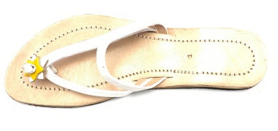 Dámské kožené pantofle s hvězdičkou bílé MagBag