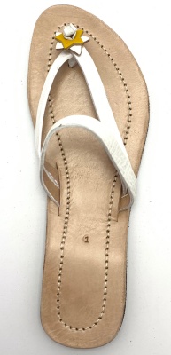 Dámské kožené pantofle s hvězdičkou bílé MagBag