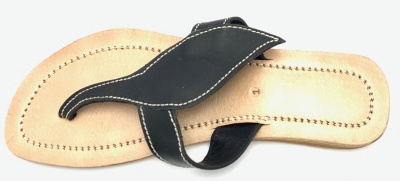 Dámské kožené pantofle s lístkem černé MagBag