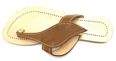 Dámské kožené pantofle s lístkem hnědé MagBag