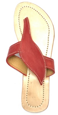 Dámské kožené pantofle s lístkem červené MagBag