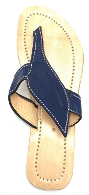 Dámské kožené pantofle s lístkem modré MagBag