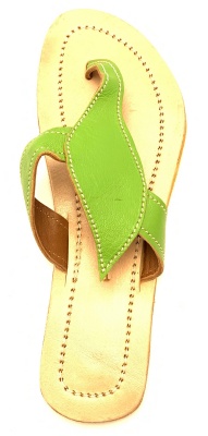 Dámské kožené pantofle s lístkem zelené MagBag