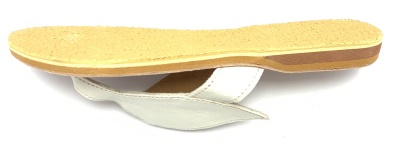 Dámské kožené pantofle s lístkem bílé MagBag