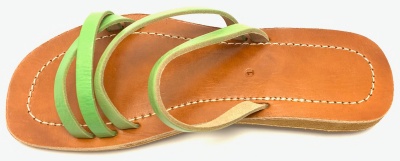 Dámské kožené pantofle páskové zelené MagBag