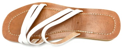 Dámské kožené pantofle páskové bilé MagBag