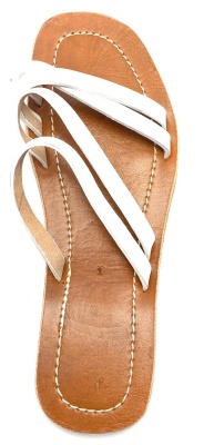 Dámské kožené pantofle páskové bilé MagBag