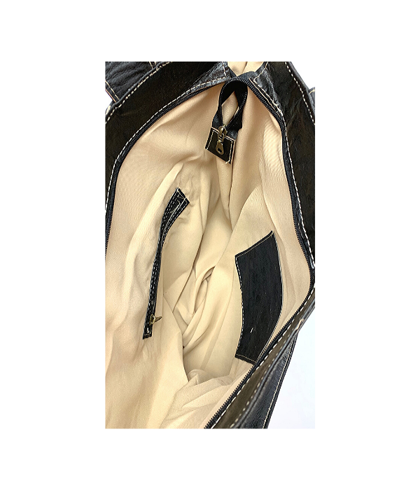 Kožená kabelka černá kolo