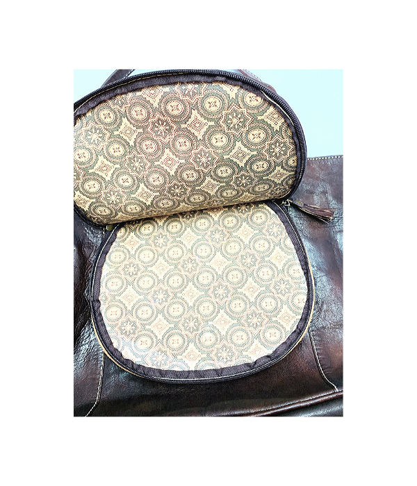 Kožená kabelka hnědá kolo