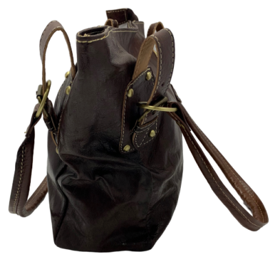 Kožená kabelka s kapsičkou hnědá