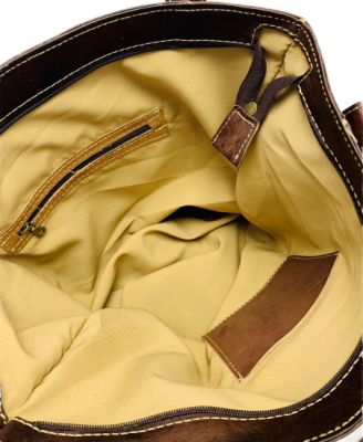 Kožená kabelka s kapsičkou hnědá