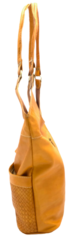 Kožená kabelka půlkruh přírodní