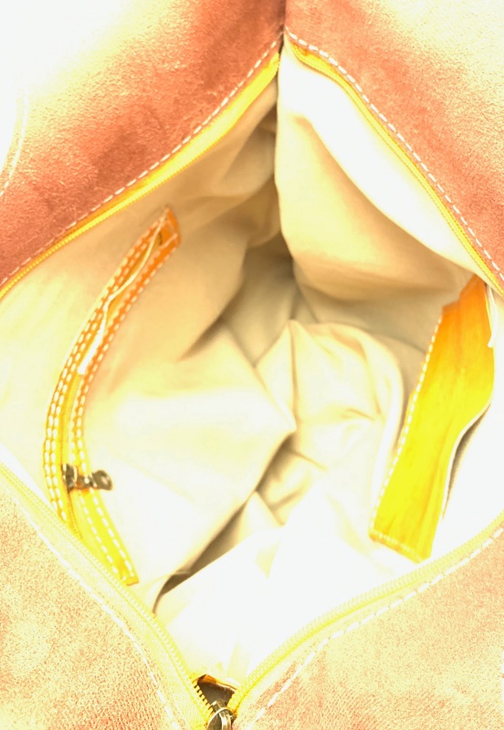 Kožená kabelka půlkruh přírodní