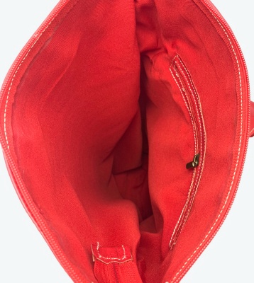 Kožený batoh úzký pásek malý červený